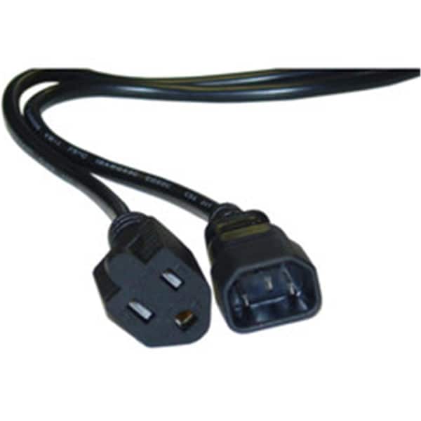 Cable Wholesale Power Cord Adapter- Black- C14 to NEMA 5-15R- 10 Amp- 1 foot 10W1-05201 - main